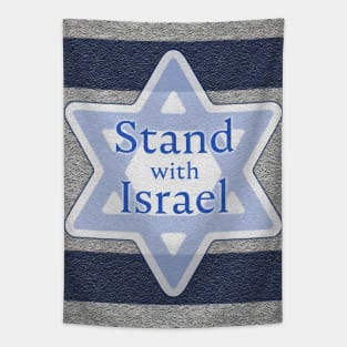 Stand with Israel on Stylized Flag Tapestry