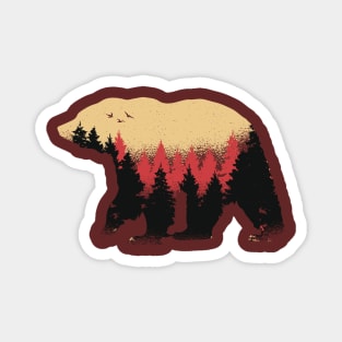 Bear trees and forest Magnet