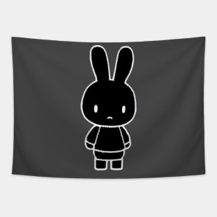 Black monochrome bunny Tapestry