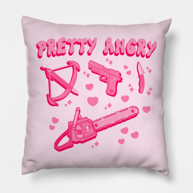 Pretty Angry Pillow by Brunaesmanhott0