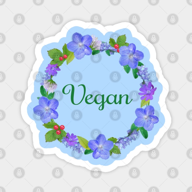 Vegan flower wreath Magnet by Purrfect