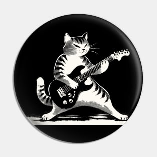 Electric Guitar Cat Rock Music Japan Style Funny Cat Pin