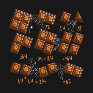 Math Teacher Halloween Chocolate With Pumpkin Quick Maths T-Shirt