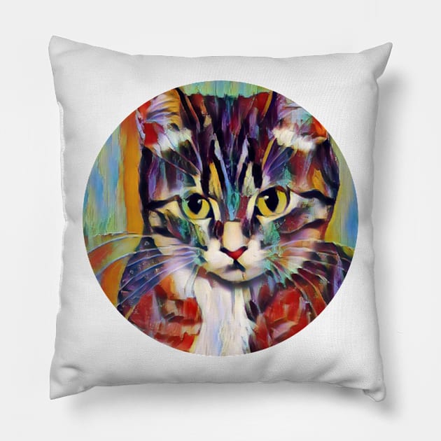 Cheerful floppy cat Pillow by GoranDesign