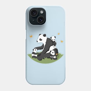 Panda Family Illustration Phone Case