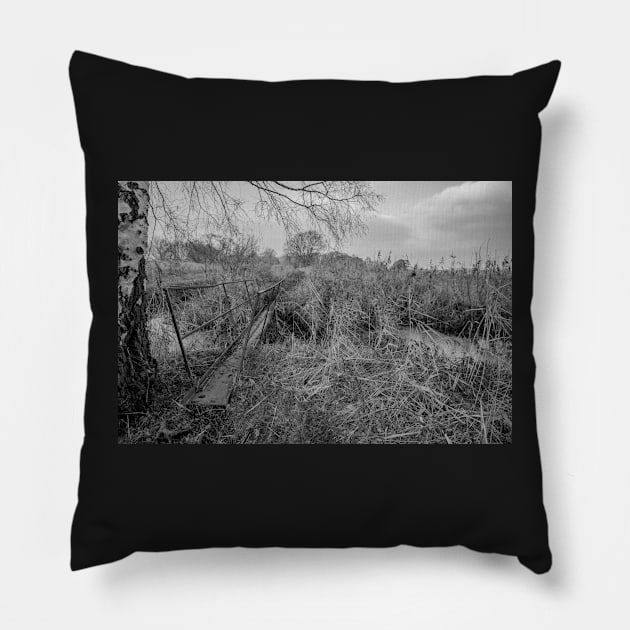 Small bridge in the countryside Pillow by yackers1