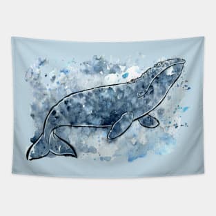 Grey Whale Splash Tapestry