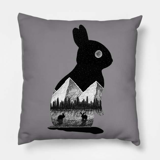 Bunny Rabbit Stippling Pillow by Spock Jenkins