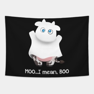 Funny _ Cute Cow Boo Moo Halloween T-shirt Tapestry