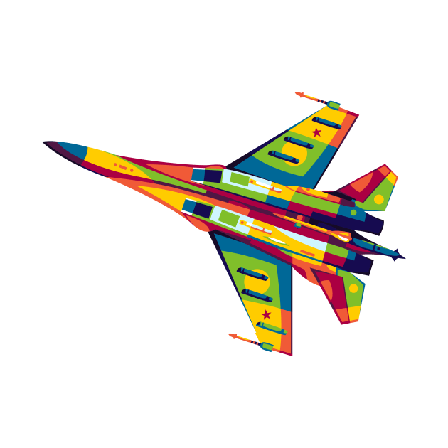 SU-35 Flanker in Pop Art by wpaprint