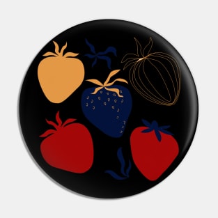 RED BLUE STRAWBERRY Pin