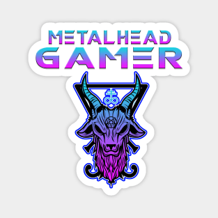 Metalhead Gamer Baphomet Blue Tone Magnet