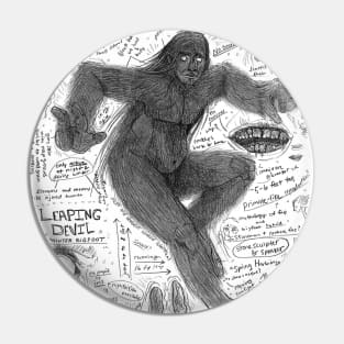 Leaping Devil Bigfoot Study Pin