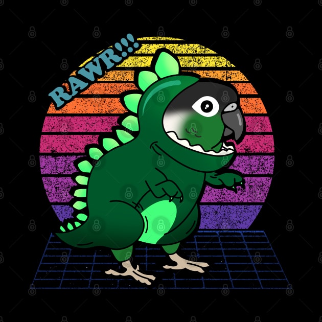 aesthetic vaporwave green cheeked conure by FandomizedRose