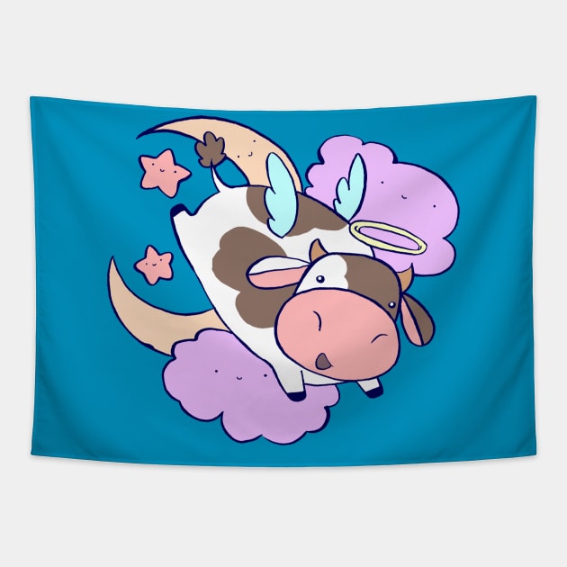 Cute Angel Cow Tapestry by saradaboru