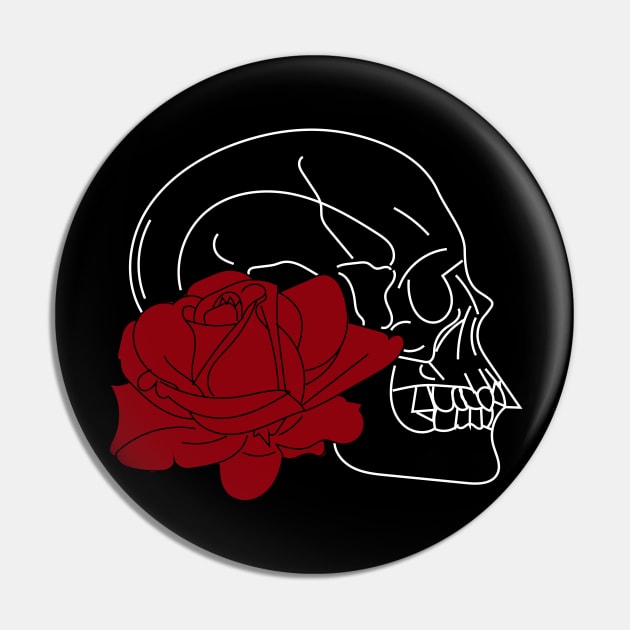 Skull and red rose t-shirt, stickers, cases, notebooks, pillows, totes, masks Pin by Anastasia Letunova