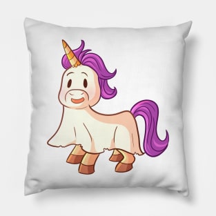 Cute Halloween Unicorn in Ghost Costume Pillow