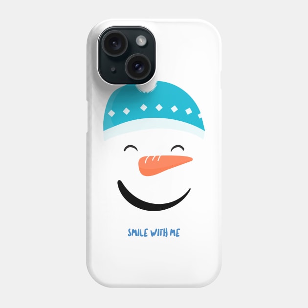 Happy Snowman Smiley Face Phone Case by Carley Creative Designs