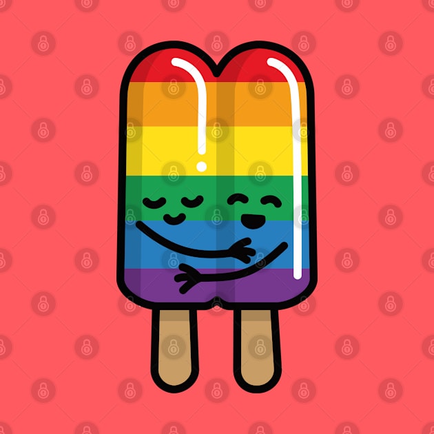 Lesbian Gay couple popsicle Rainbow flag LGBT love by LaundryFactory