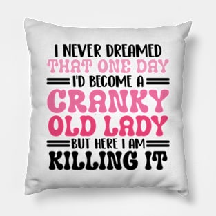 i never dreamed that one day i'd become a cranky old lady but here i am killing it Pillow