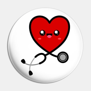 Stethoscope Emoji Heart 1 Pin