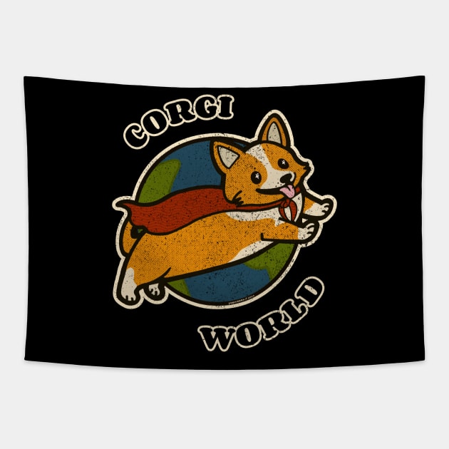 Corgi World Tapestry by Mewzeek_T