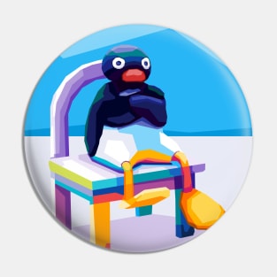 Angry Pingu Meme Pop Art Pin