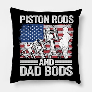 Piston Rods And Dad Bods Funny Mechanic Pillow