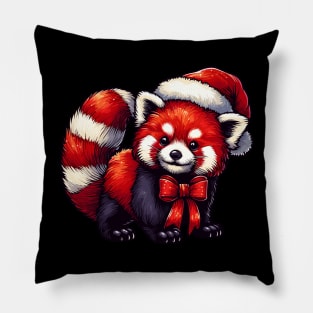 red santa panda Pillow