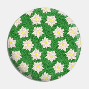 White Poinsettia Pattern Pin