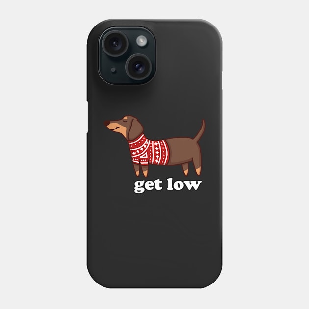 Funny Christmas Dachshund Phone Case by Luna Illustration