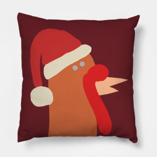 Abstract Portrait Thanksgiving Turkey Santa Hat Christmas Pillow