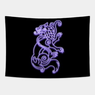 Fenrir Wolf -violet neon Tapestry