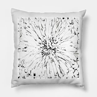 Dahlia Flower White Pillow