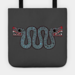 Double headed Aztec Serpent (turquoise mosaic) Tote