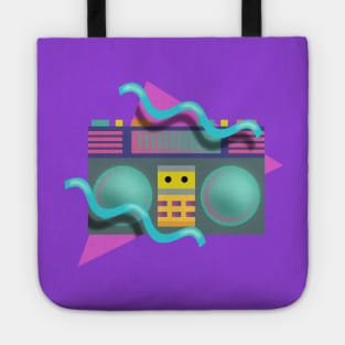 Retro Eighties Boom Box Graphic Tote