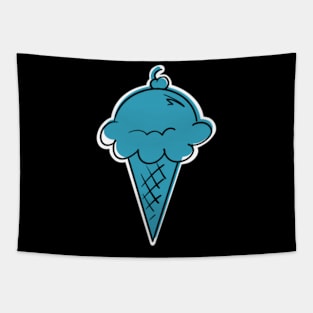 Blue Coon Ice Cream Cone With Cherry Tapestry