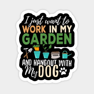Gardening T-Shirt Dog Lover Gardener Garden Pet Gift Plants Magnet