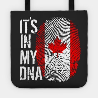 Canada Flag Fingerprint My Story DNA Canadian Tote