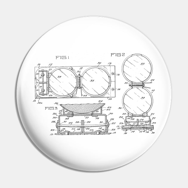 Foldable Highway Warning Signals Vintage Patent Hand Drawing Pin by TheYoungDesigns