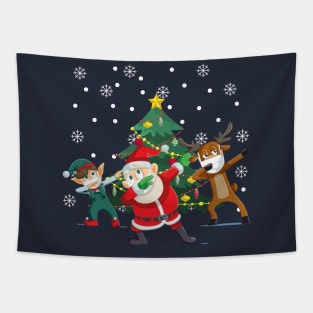 Dabbing Santa Friends Christmas Boys Girls Men Xmas Dab Tapestry