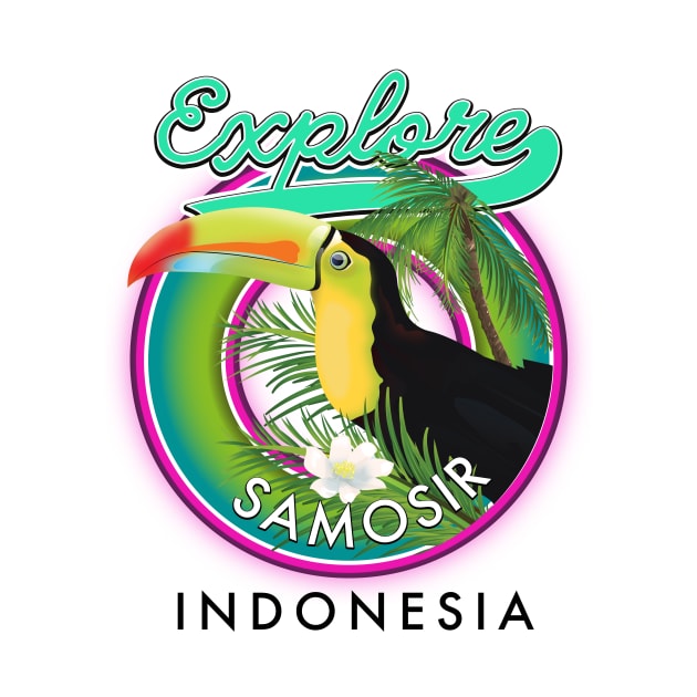 explore Samosir indonesia travel logo by nickemporium1