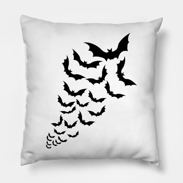 Bats Halloween Gift Pillow by ChrisWilson