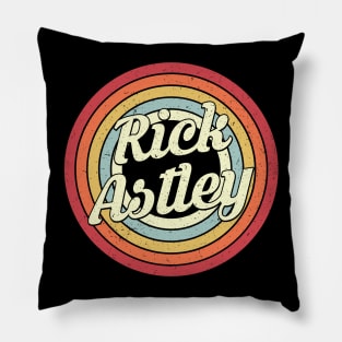 Rick Proud Name Retro Rainbow Tribute Pillow