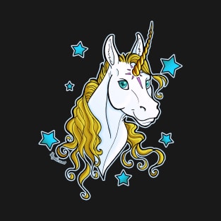 Golden Unicorn with Stars T-Shirt