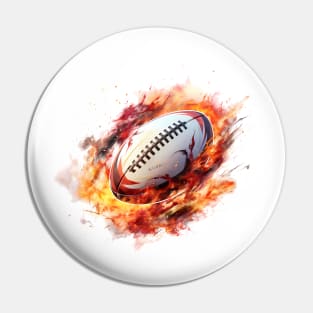 Flamming Rugby Ball Pin