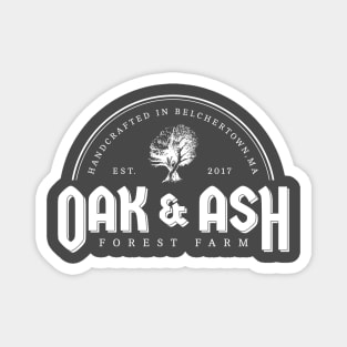 Oak and Ash Farm White Logo Magnet