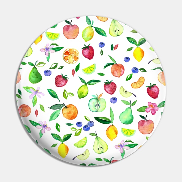 Fresh Fruit - a watercolor pattern Pin by micklyn