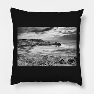 Three Cliffs Bay in Infrared Pillow