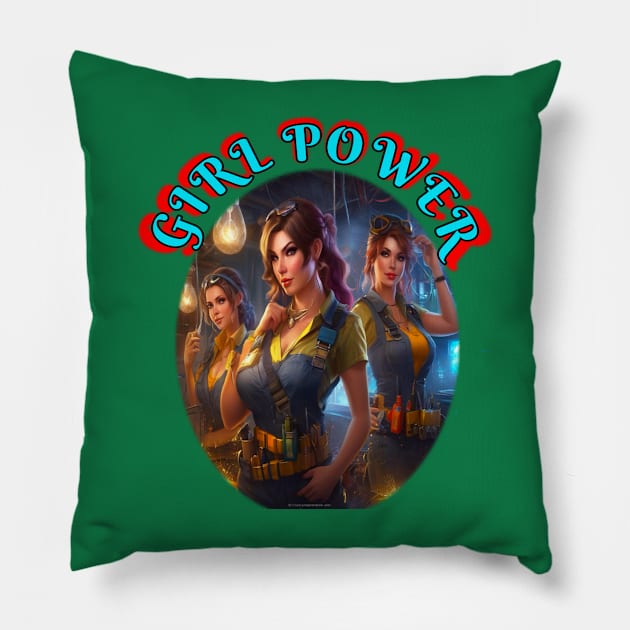 Girl Power Galentines crew Pillow by sailorsam1805